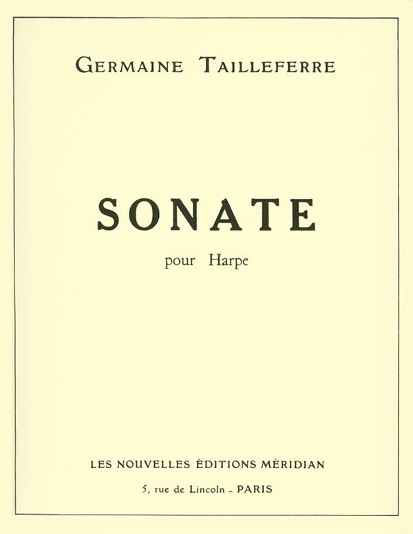 by　pour　harpe　Harp　Sonate　Sheet　Music:　TAILLEFERRE,　G.